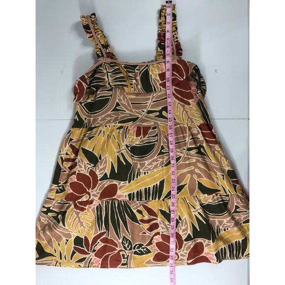 Sezane Filey Linen Sundress Women's 38 Cotton Floral Short Dress Summer Vacation - Picture 10 of 12